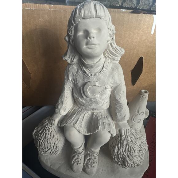 Vintage Austin Sculpture Lil Cheerleader Dee Crowley Bright Eyes Ceramic 90s - Picture 2 of 7
